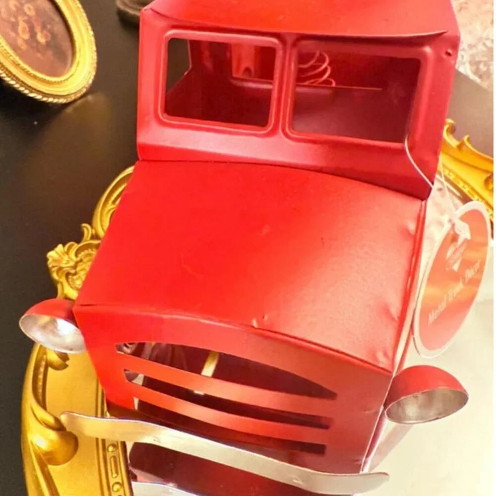 Valentine Red Truck Decor “All You Need Is Love” Metal Tabletop Heart Accent